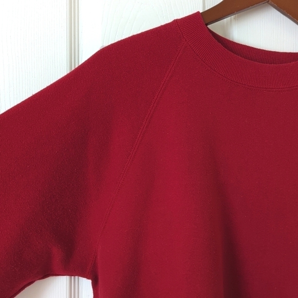 Jerzees 80's Vintage Classic Pullover Crewneck Sweatshirt Red Unisex Large - Picture 3 of 11